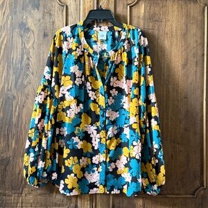 CAbi Multicolor Floral Blouse